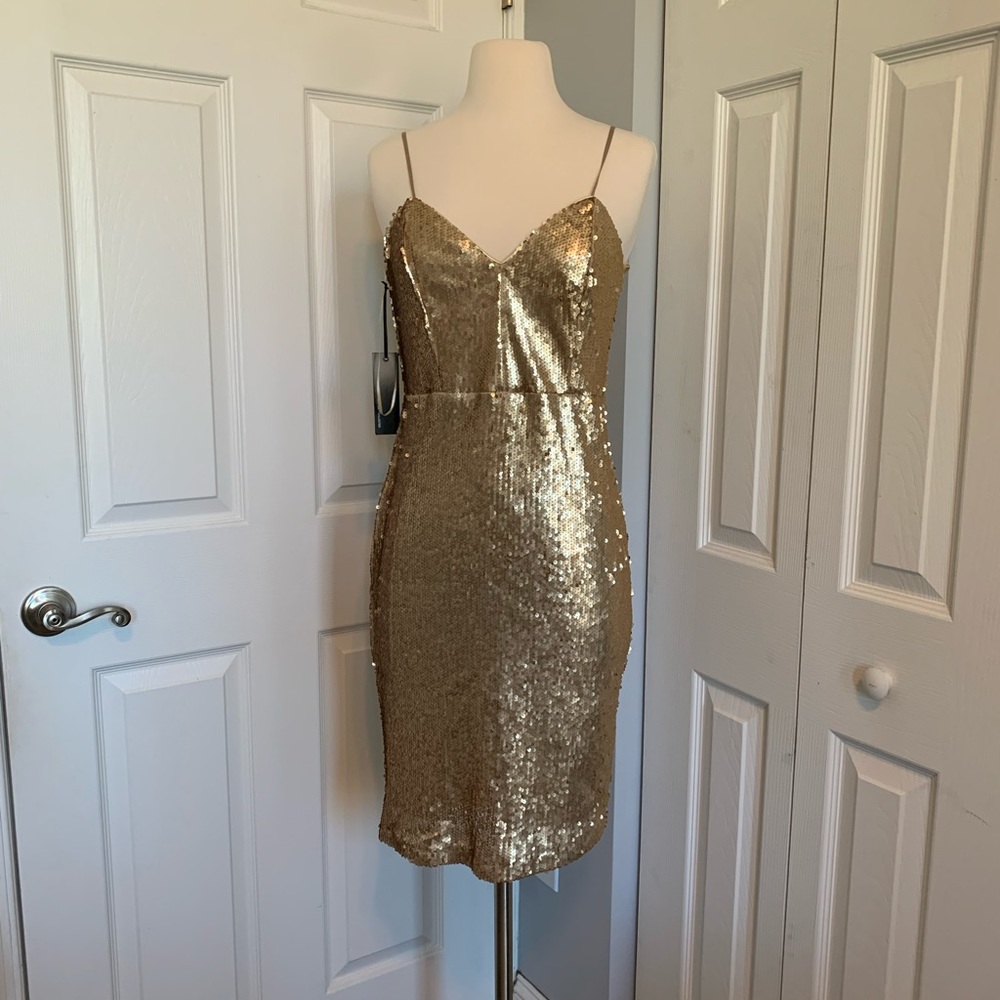 Lulus gold sequin dress